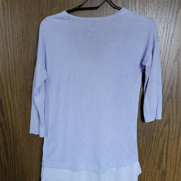 Express Lavender Scoop Neck Ruffle Hem Tunic Sweater Size XS - Picture 5 of 15